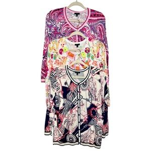 TALBOTS 3 Piece Printed Cardigan Bundle. Size XL